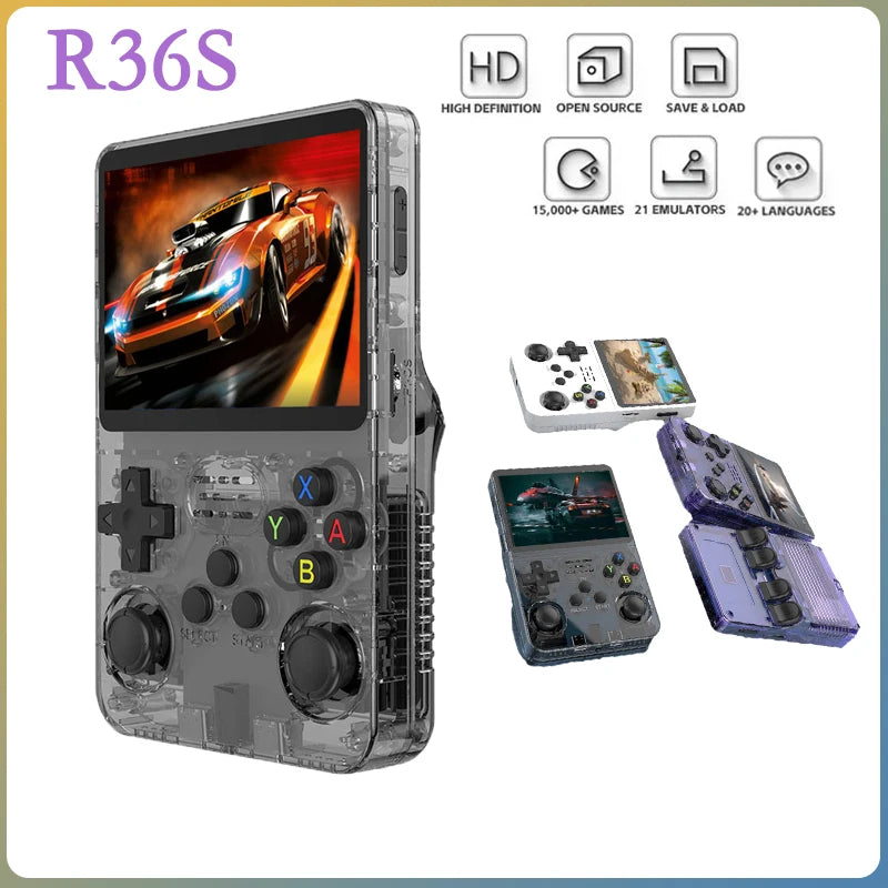 R36S Retro Handheld Video Game Console Linux System 3.5 Inch IPS Screen Portable Pocket Video Player 64GB/128G Games